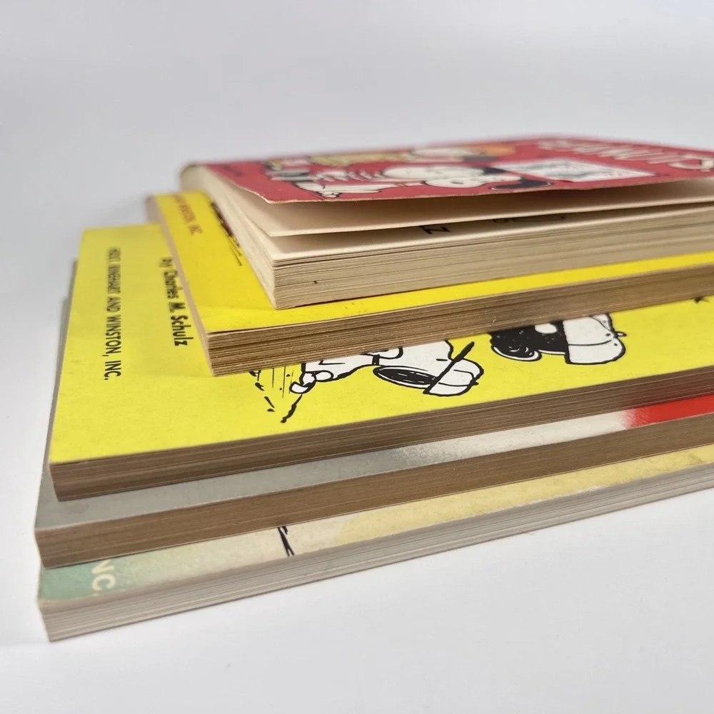 VTG  Peanuts Comic Books 1952-1963 Holt‎ Rinehart Winston LOT+Stickers/Postcards